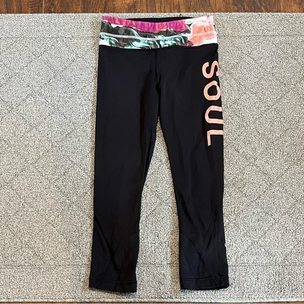 Lululemon Athletica Leggings Womens 4 Soul Cycle Cropped Capri Leggings Pants